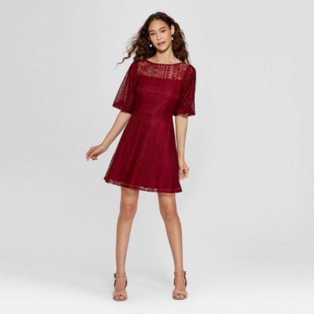 XS Bundle: Lace Dress, Peplum Top, Bag and Jewelry.